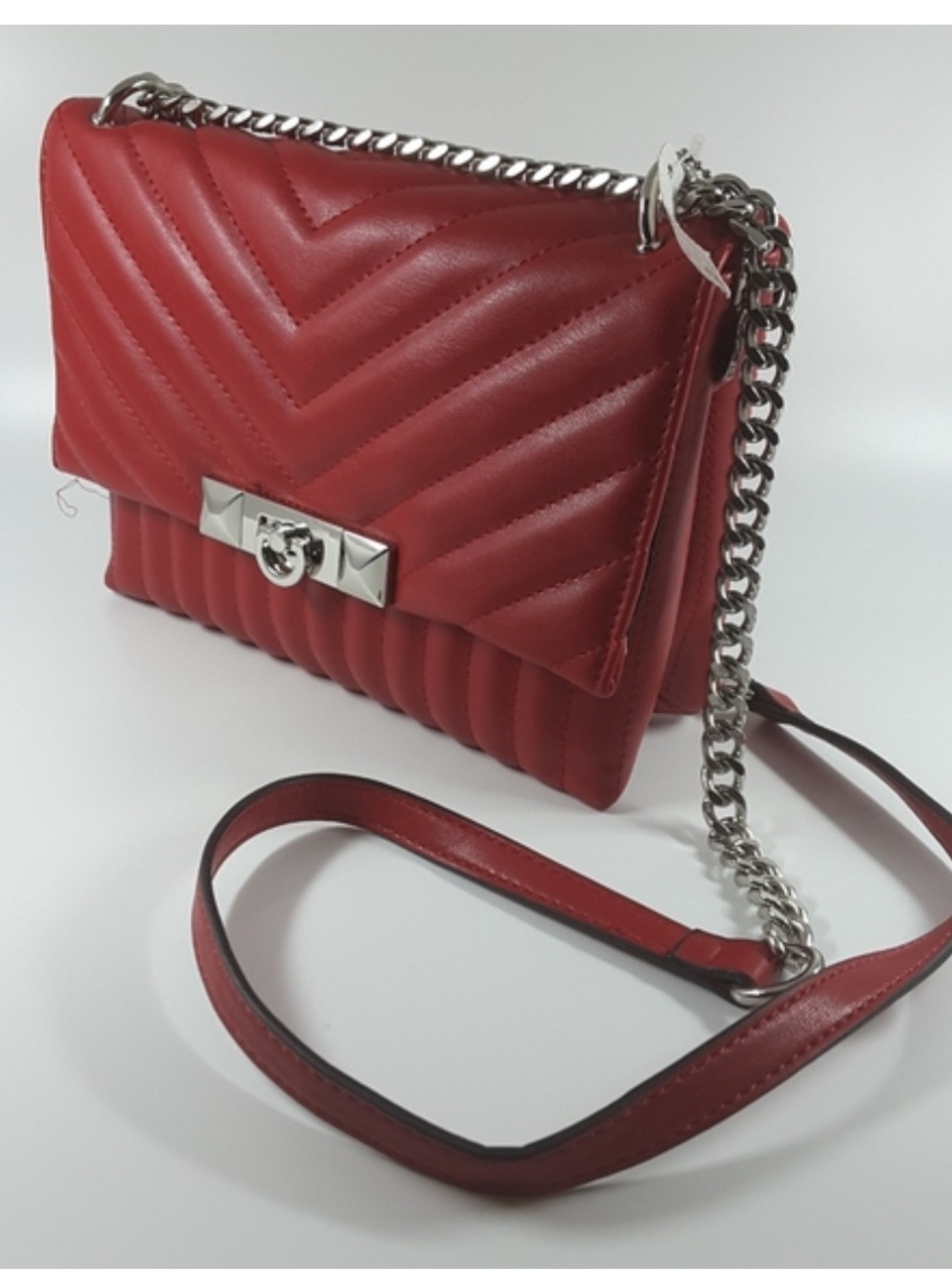 ALDO Red Quilted Chain Shoulder Bag - Classic Women’s Crossbody